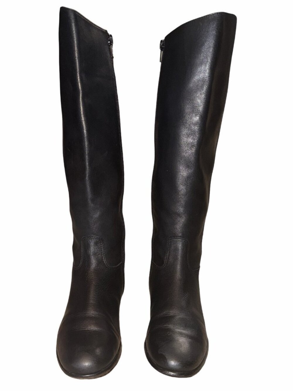 Corso Como Sz 7 Classic Tall Knee High Riding Equestrian Boots in Black Leather